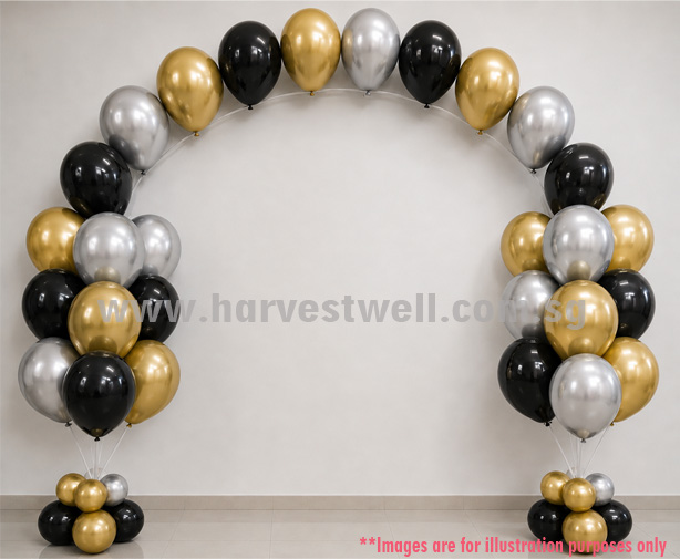 Helium Balloon Column with String Arch